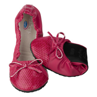 Scholl Pocket Ballerina Croco - červené baleríny