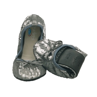 Scholl Pocket Balerina Paillettes - Silver Balerinas