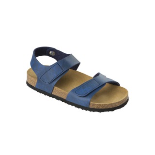 Scholl Dinder KID - tmavo modré detské zdravotné papuče s pásikom