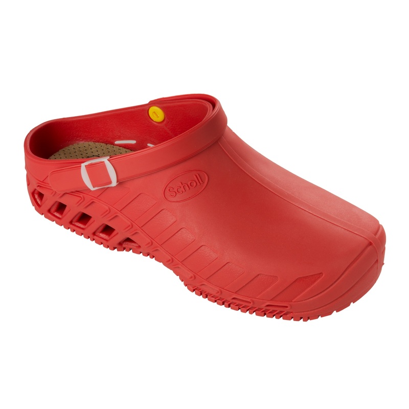 Scholl CLOG EVO červená pracovná obuv